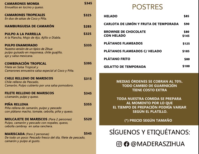 Restaurante Maderas Menu - Image 1